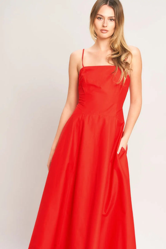 SUMMER CITY WOVEN MIDI DRESS - DRESSES