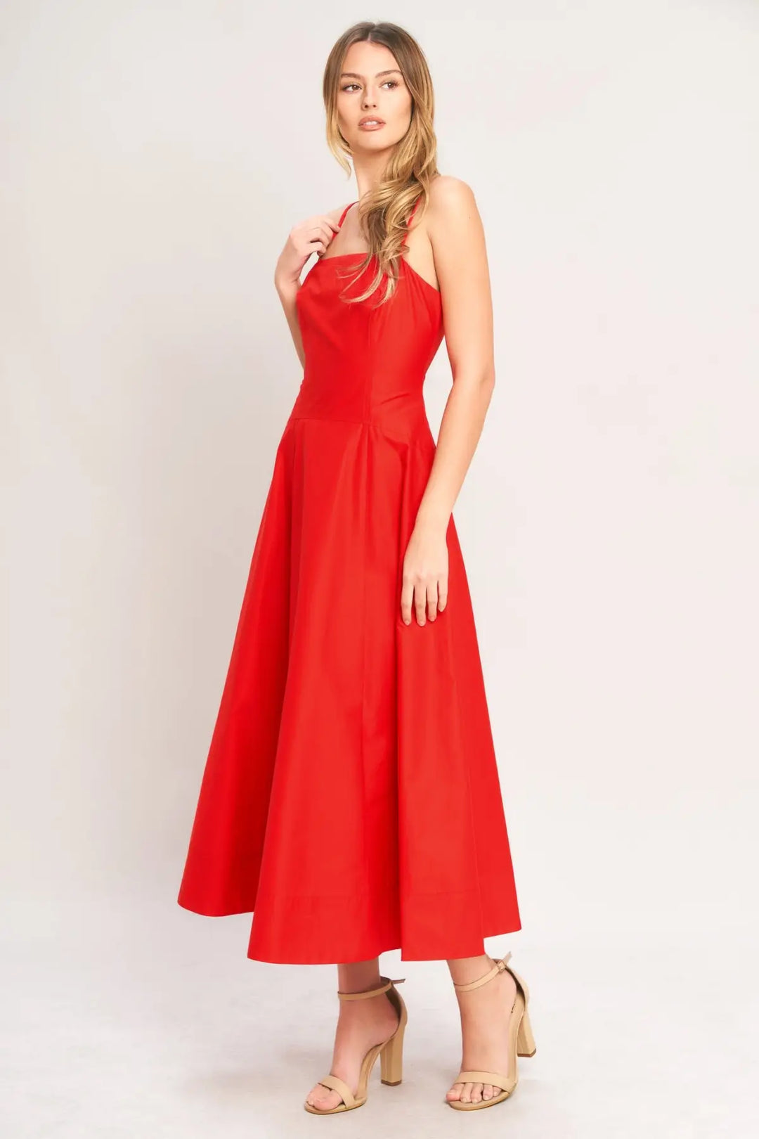 SUMMER CITY WOVEN MIDI DRESS - DRESSES