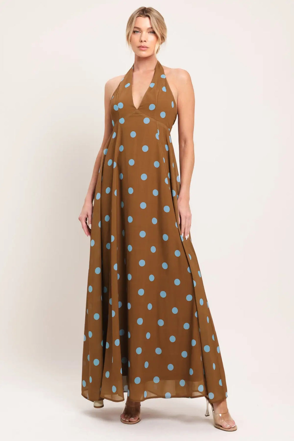 DOTTY LOVE WOVEN MIDI DRESS - DRESSES