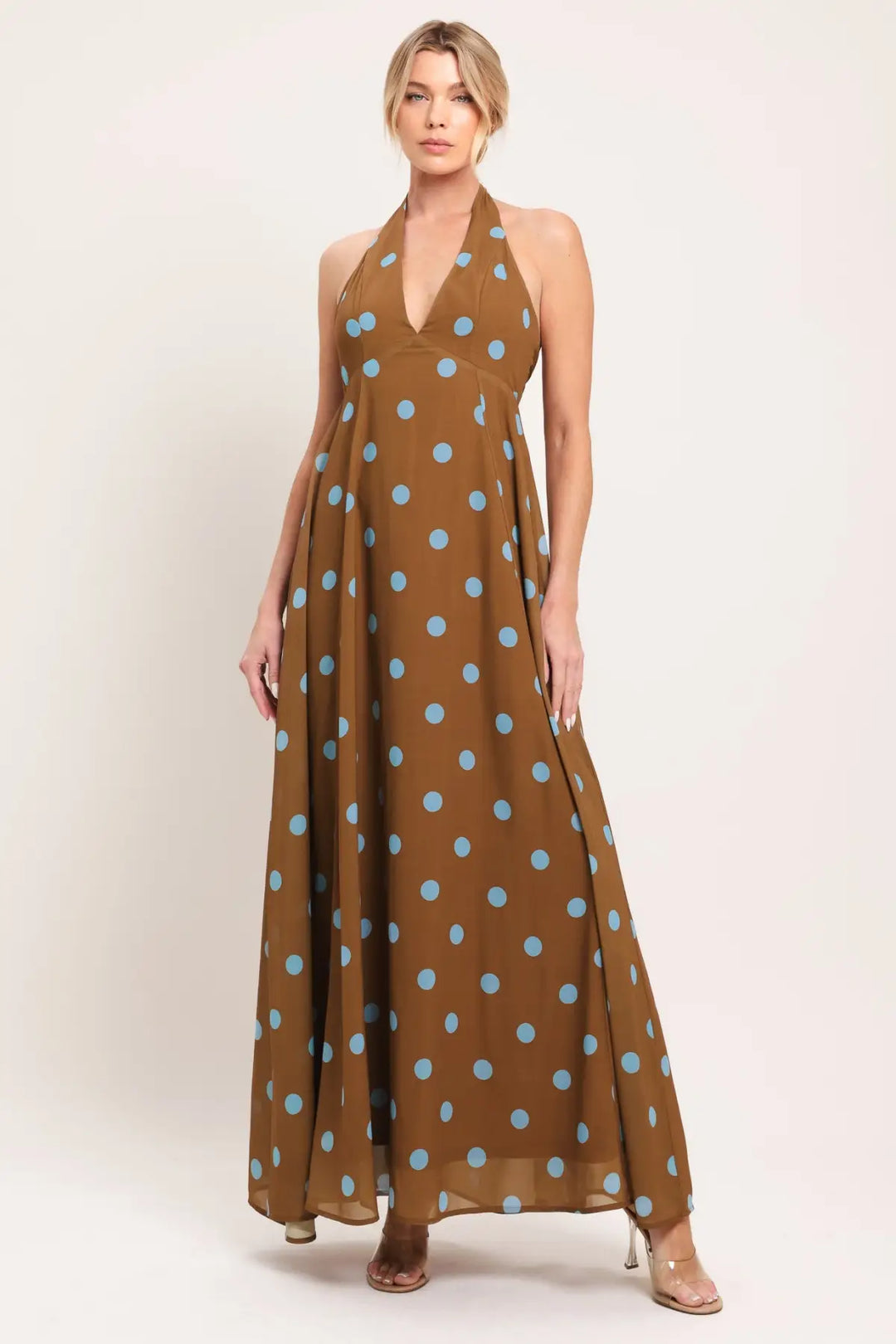 DOTTY LOVE WOVEN MIDI DRESS - DRESSES