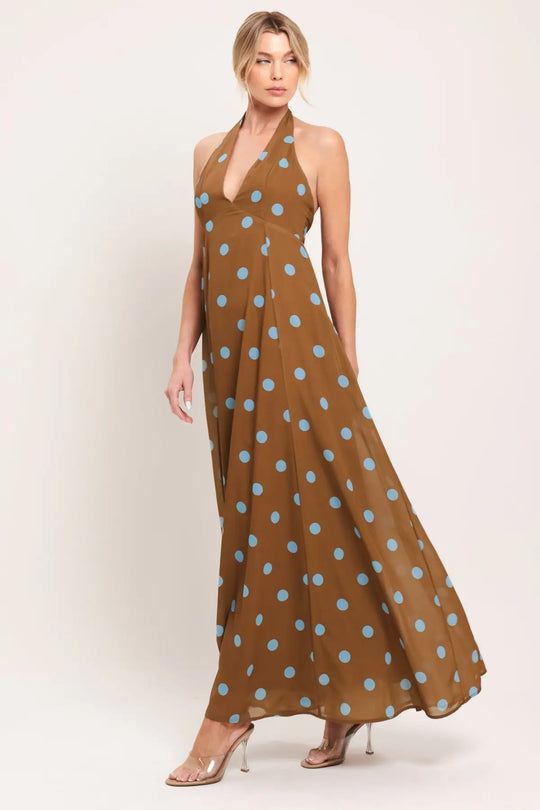 DOTTY LOVE WOVEN MIDI DRESS - DRESSES