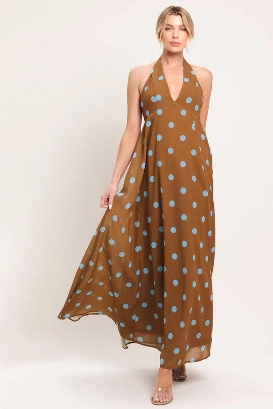 DOTTY LOVE WOVEN MIDI DRESS - DRESSES