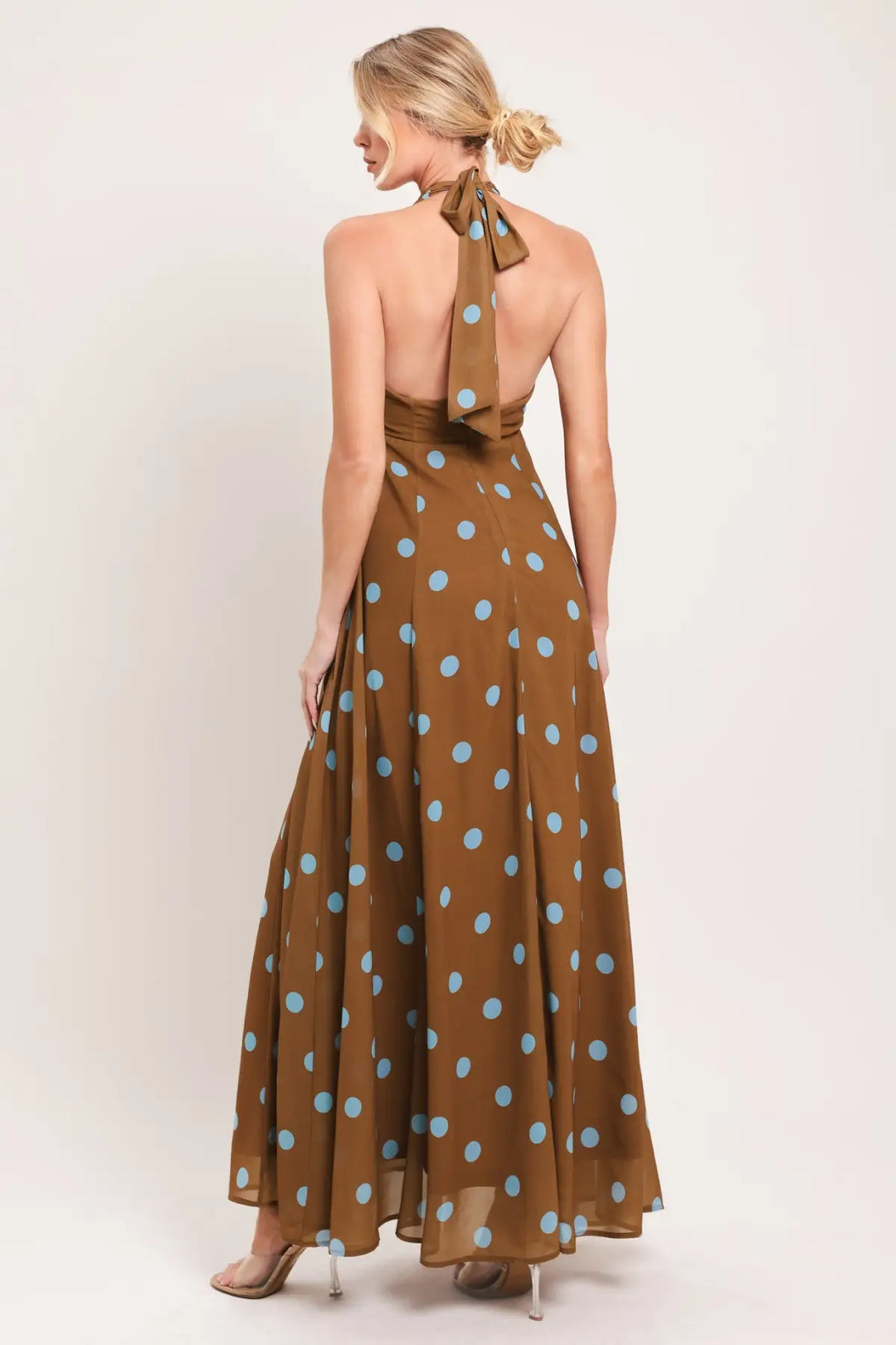 DOTTY LOVE WOVEN MIDI DRESS - DRESSES