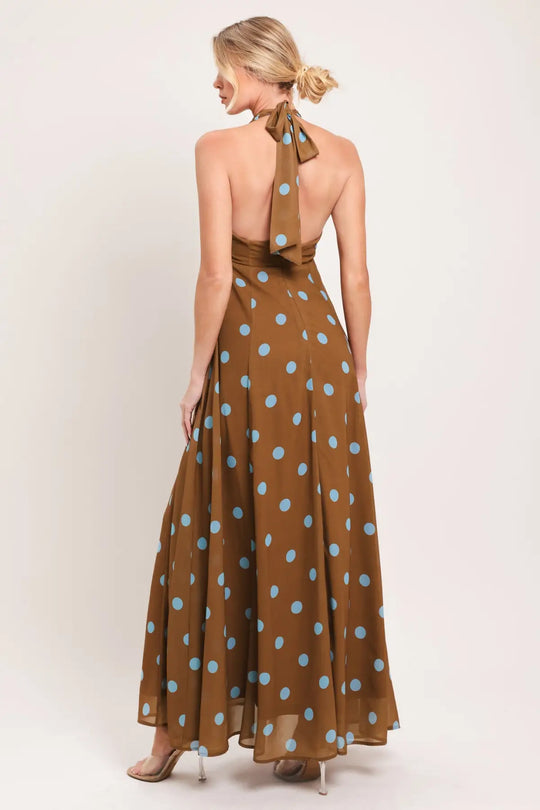 DOTTY LOVE WOVEN MIDI DRESS - DRESSES