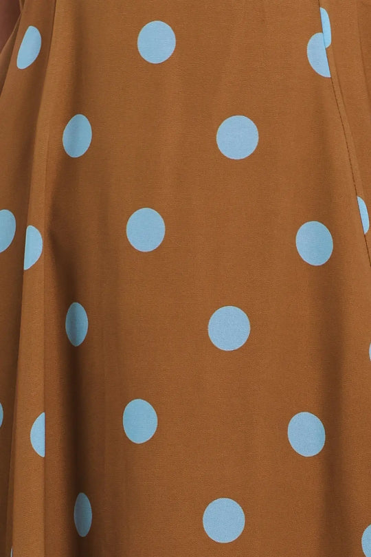 DOTTY LOVE WOVEN MIDI DRESS - DRESSES