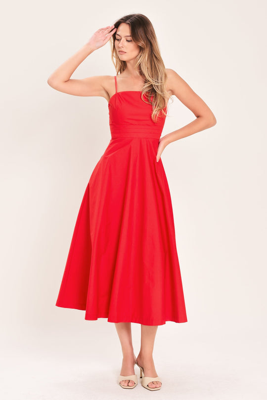 MODERN ROMANCE WOVEN MIDI DRESS