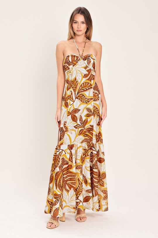 AMBER PALM PARADISE WOVEN MAXI DRESS