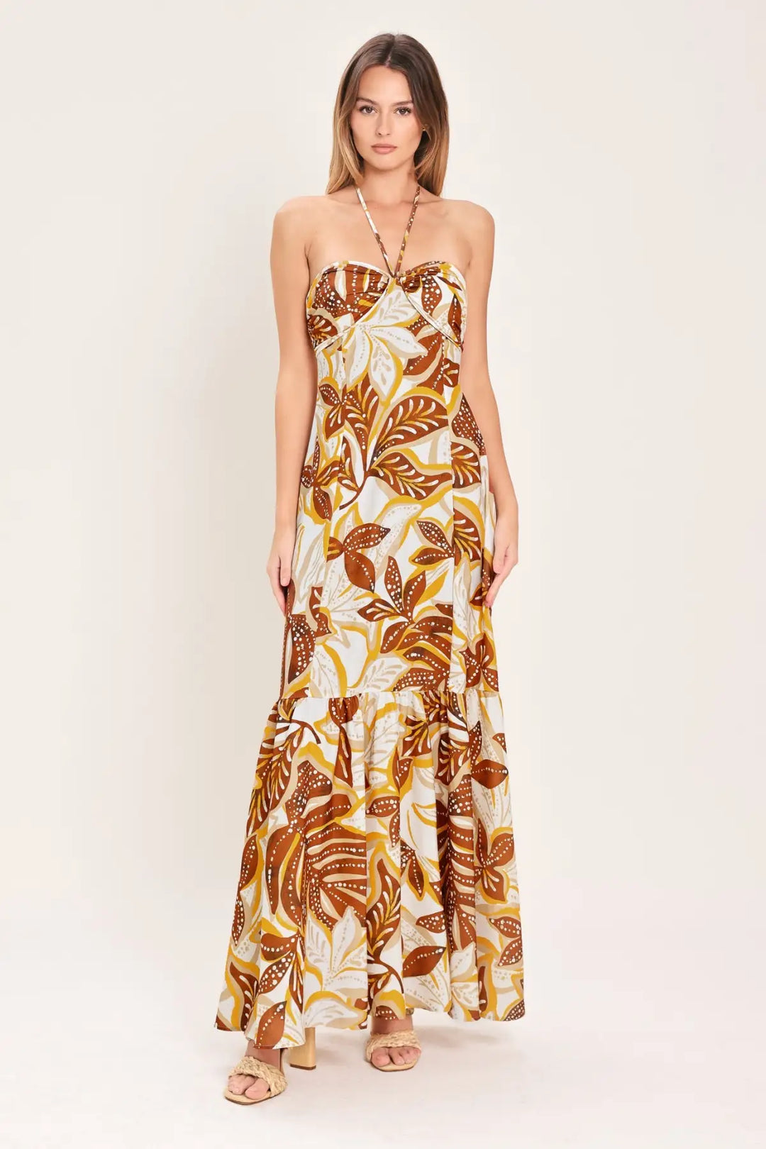 AMBER PALM PARADISE WOVEN MAXI DRESS - DRESSES