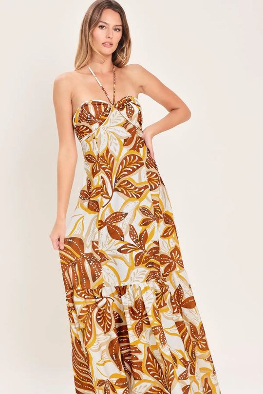 AMBER PALM PARADISE WOVEN MAXI DRESS - DRESSES