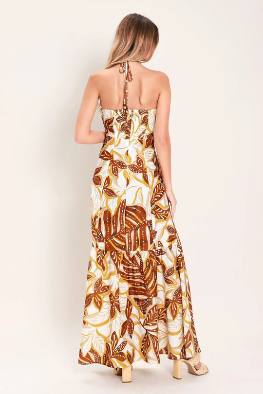 AMBER PALM PARADISE WOVEN MAXI DRESS - DRESSES