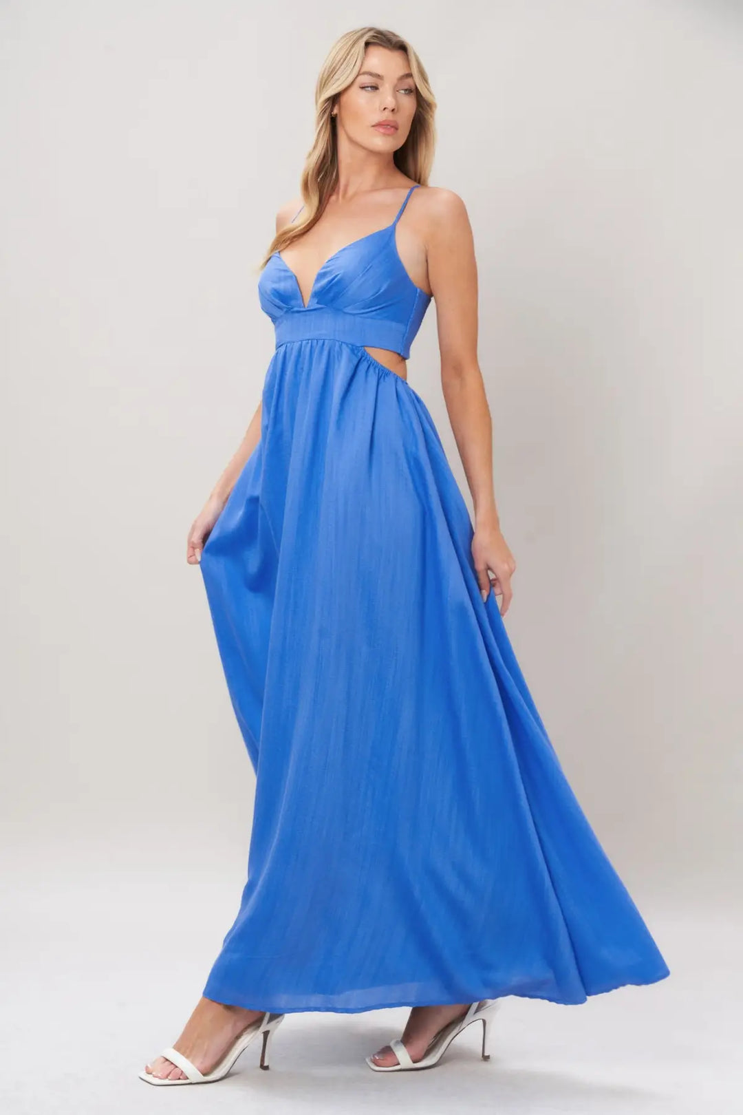 AZURE TEMPTATION WOVEN MAXI DRESS - DRESSES