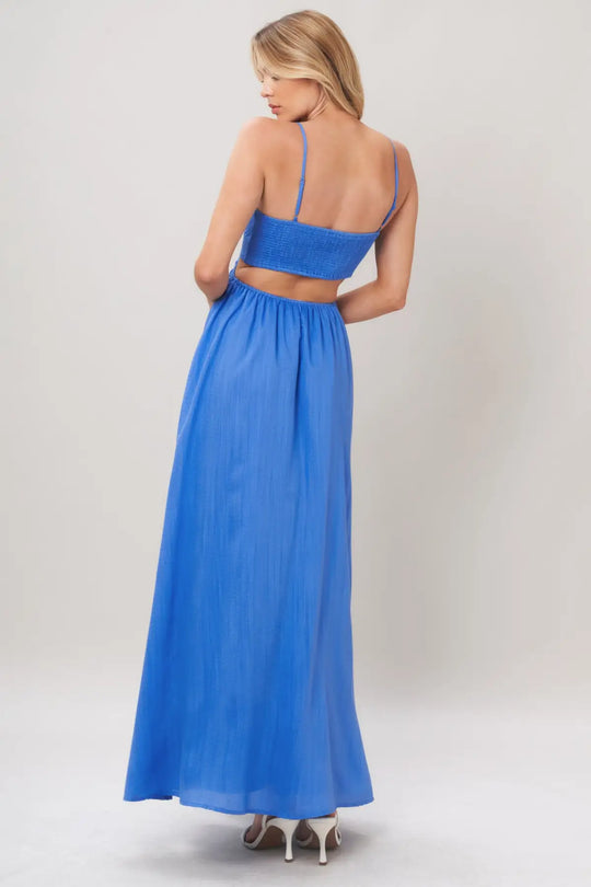 AZURE TEMPTATION WOVEN MAXI DRESS - DRESSES