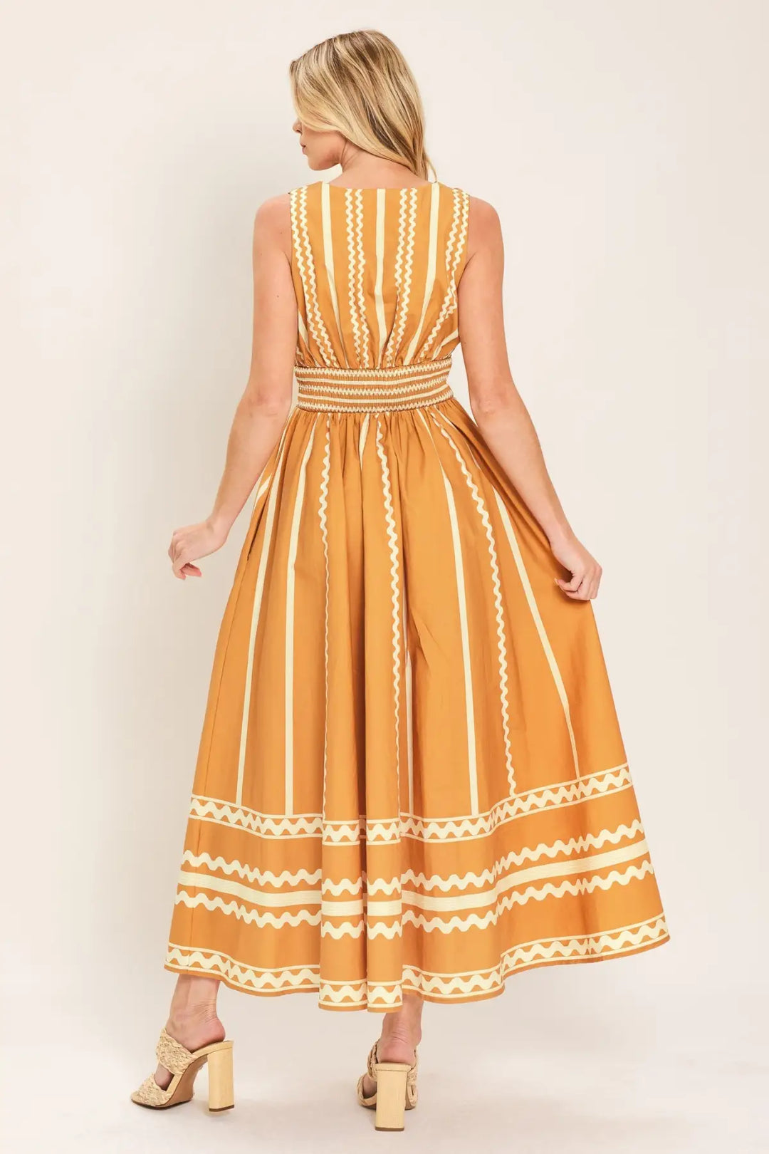 MARIGOLD DREAM WOVEN MIDI DRESS - DRESSES