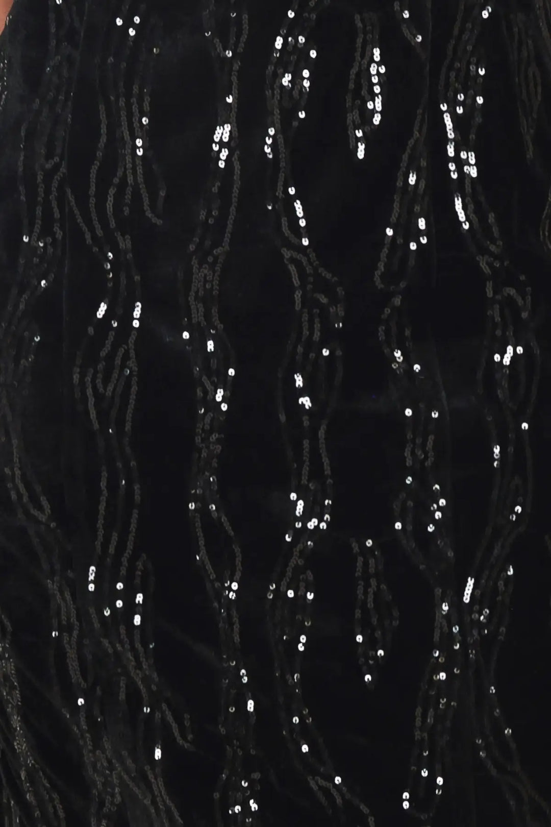 VELVET OBSESSION BLACK SEQUIN SWEETHEART MIDI DRESS