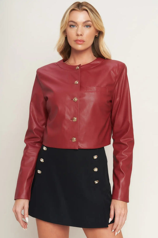 TACTICAL GRACE LEATHER JACKET - TOPS