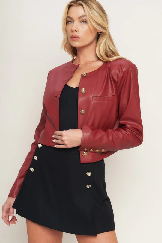 TACTICAL GRACE LEATHER JACKET - TOPS