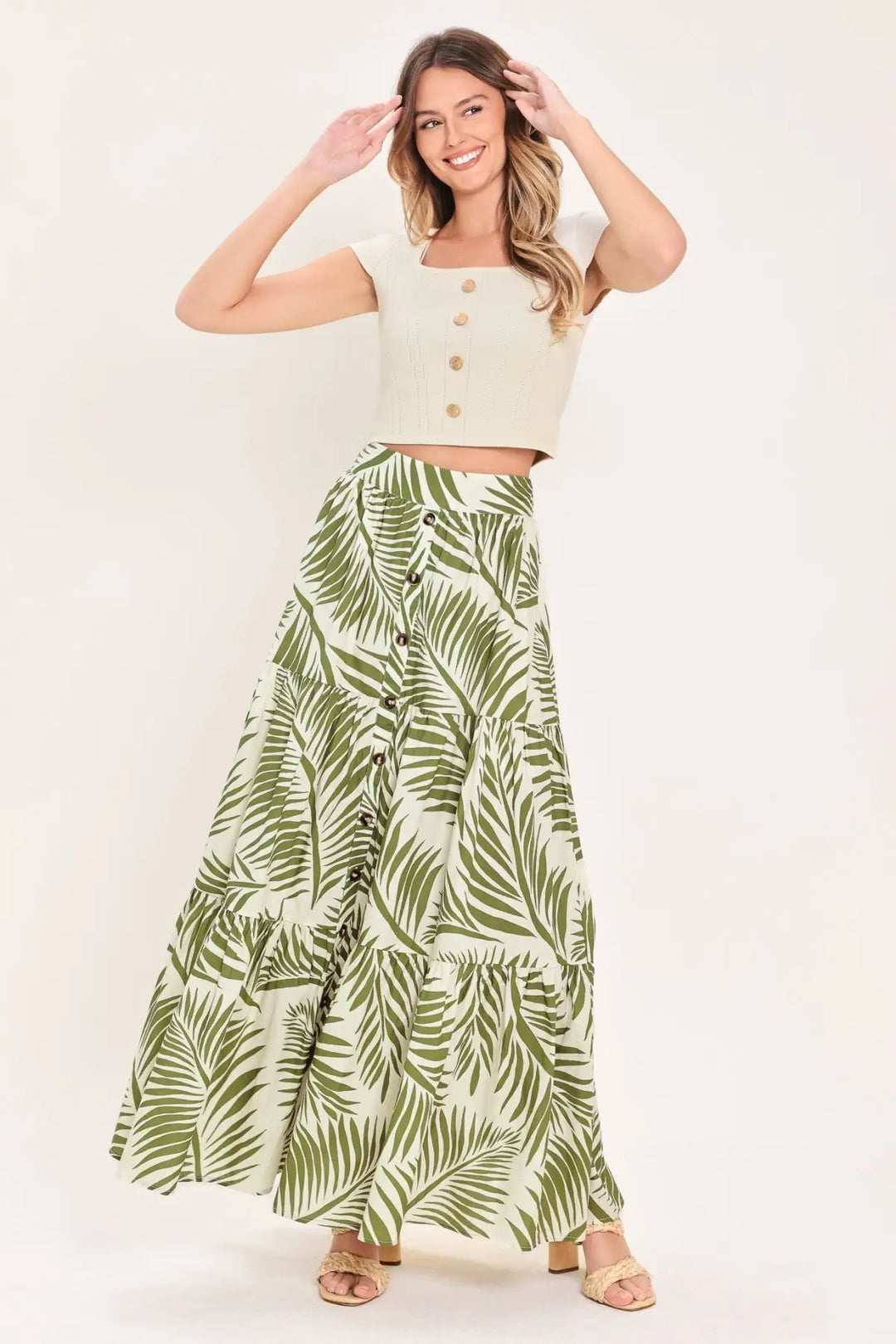 COASTAL CANOPY WOVEN MAXI SKIRT - SKIRTS