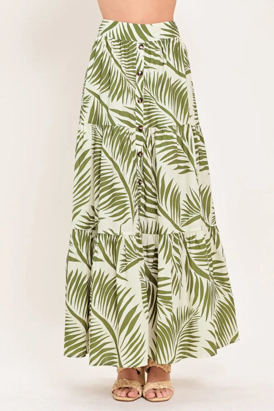 COASTAL CANOPY WOVEN MAXI SKIRT - SKIRTS