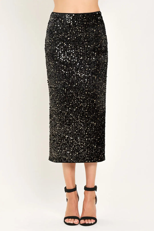 MIDNIGHT EDIT BLACK STATEMENT SKIRT