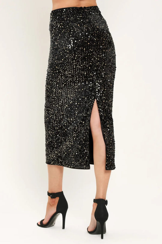 MIDNIGHT EDIT BLACK STATEMENT SKIRT