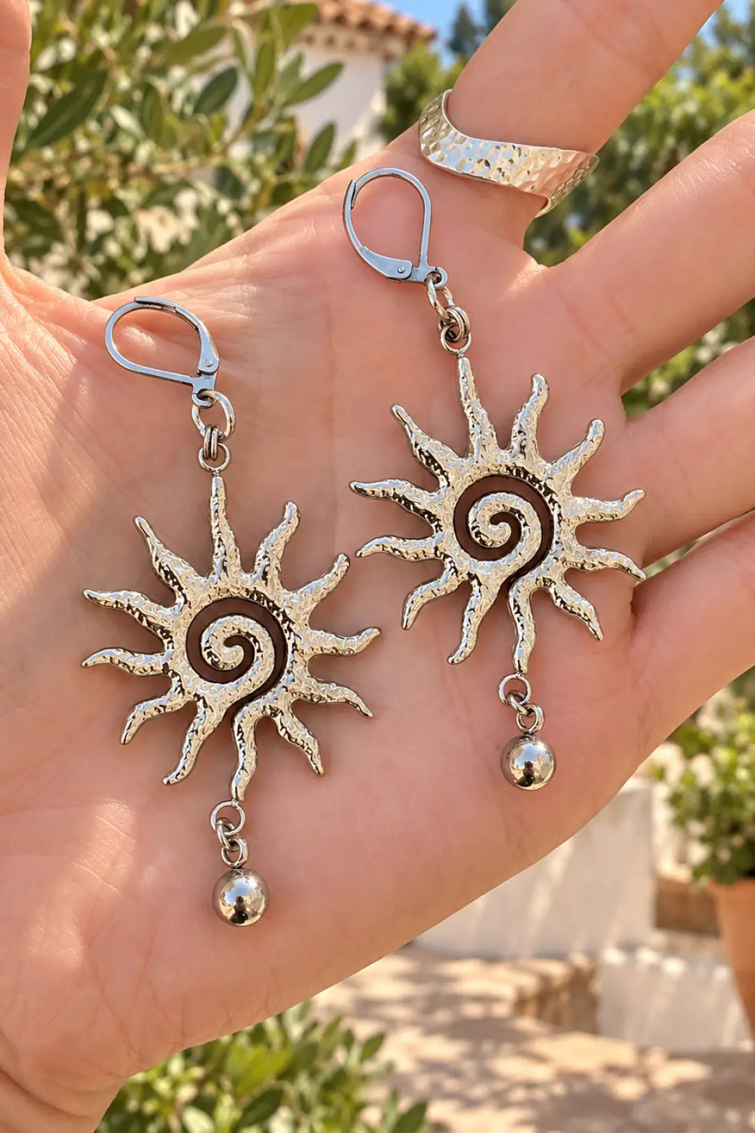 HAMMERED SUN EARRINGS