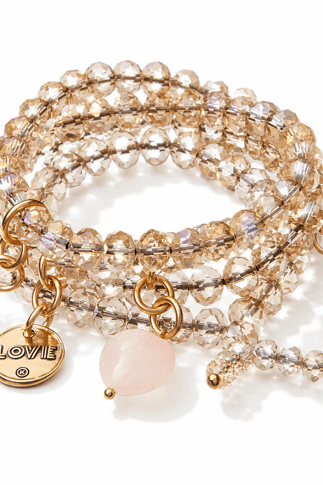 Love Heart Crystal Boho Wrap Bracelet/Necklace