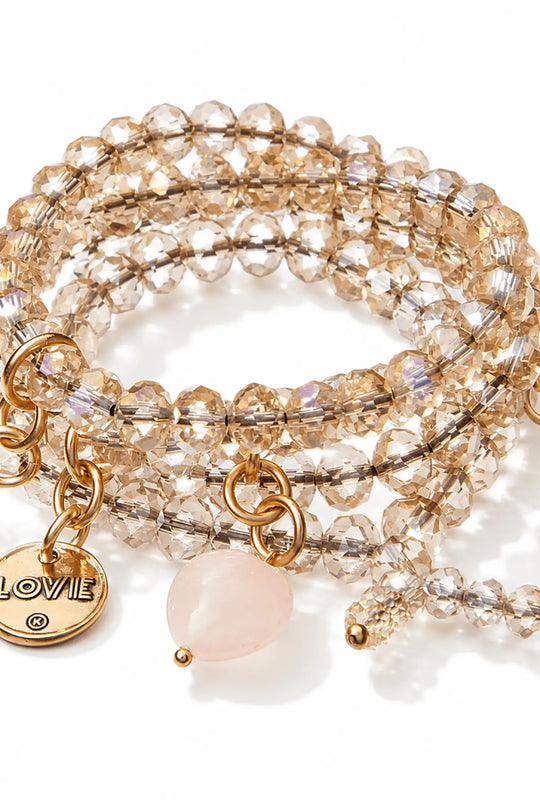 Love Heart Crystal Boho Wrap Bracelet/Necklace