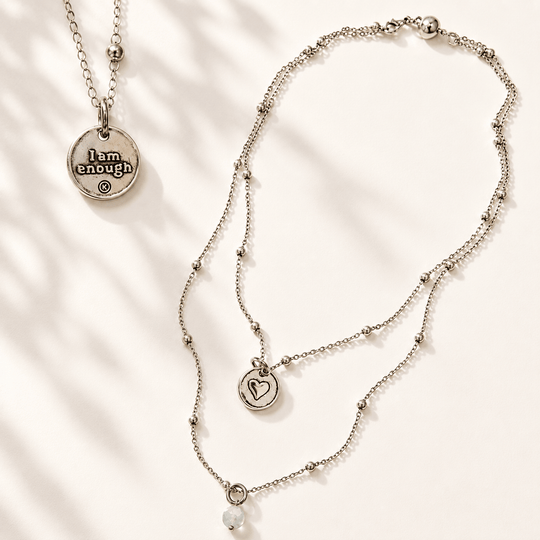 I Am Enough Heart Dainty Necklace