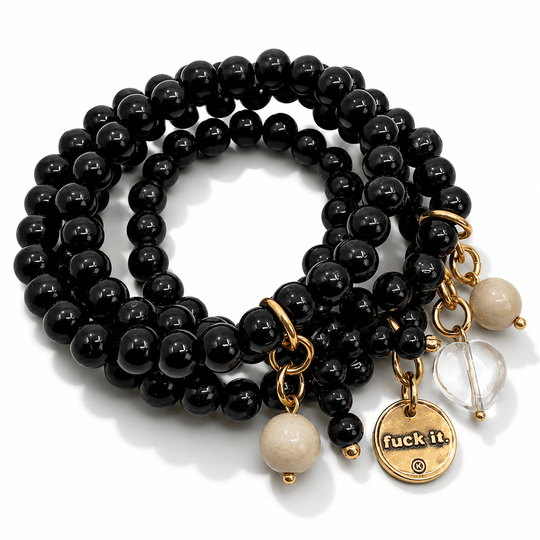 F*ck It Heart Wood Boho Wrap Bracelet/Necklace
