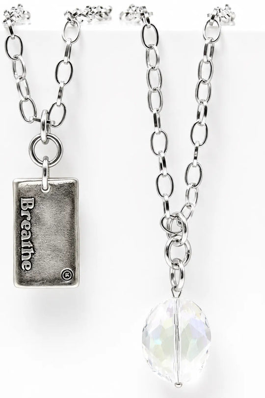 Breathe Original Lite Necklace - Silver / Clear Crystal - original lite