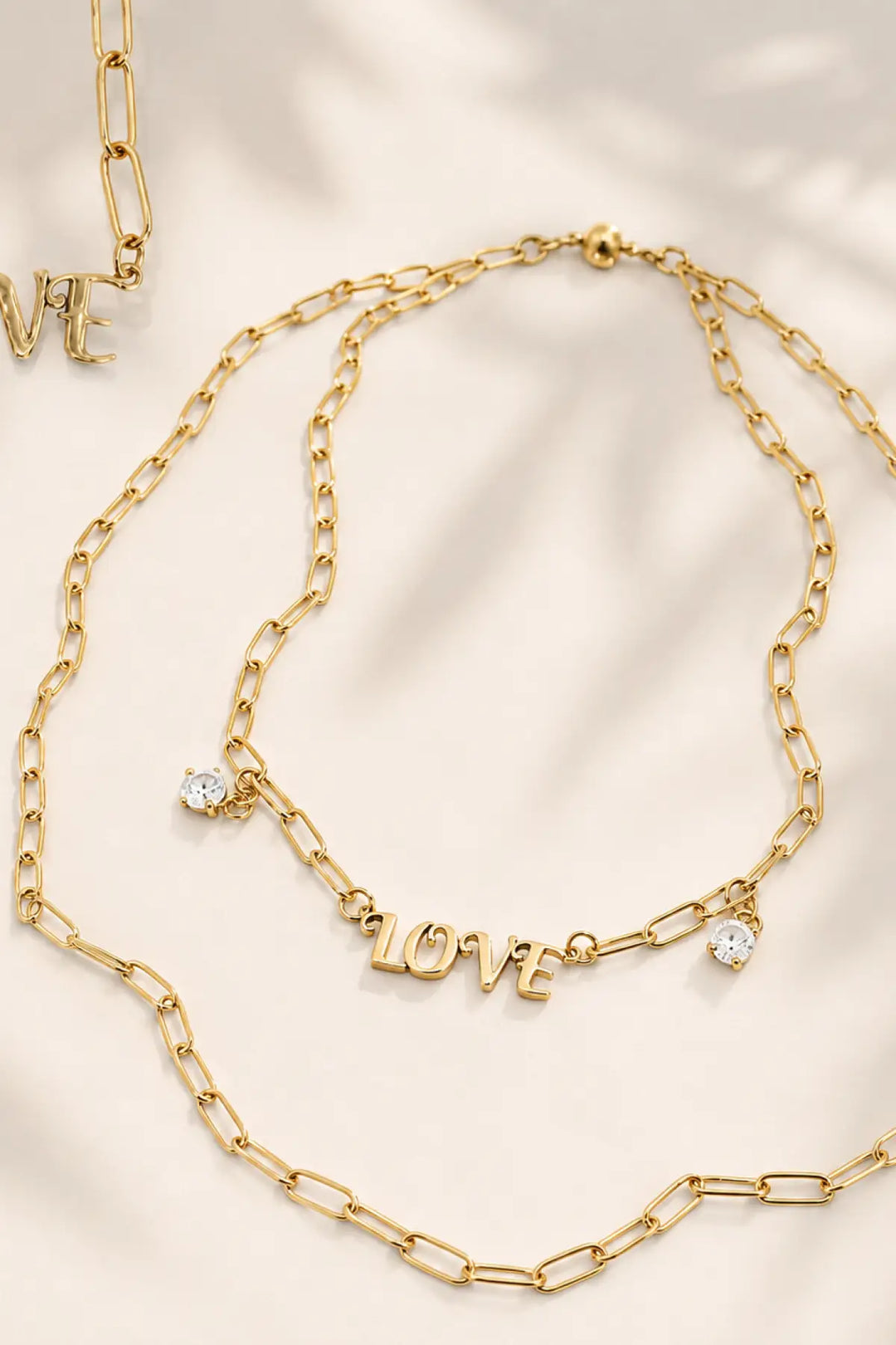 Love Long Chain Necklace - Antique Gold - Long chain