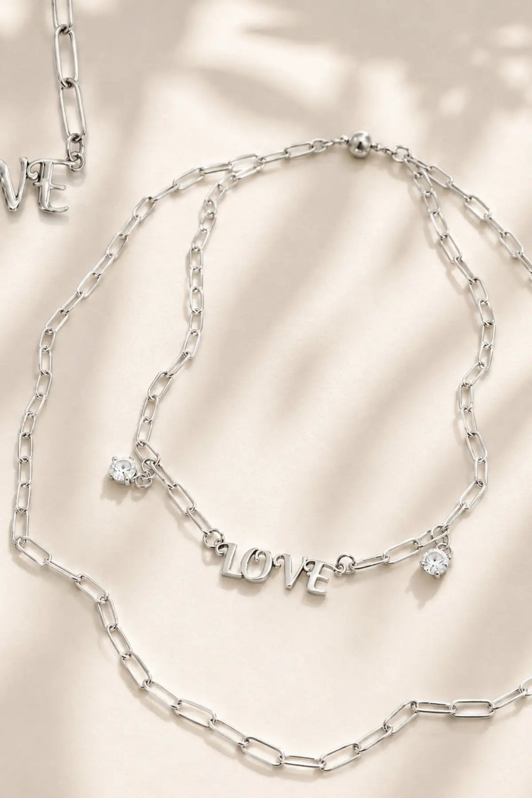 Love Long Chain Necklace - Silver - Long chain