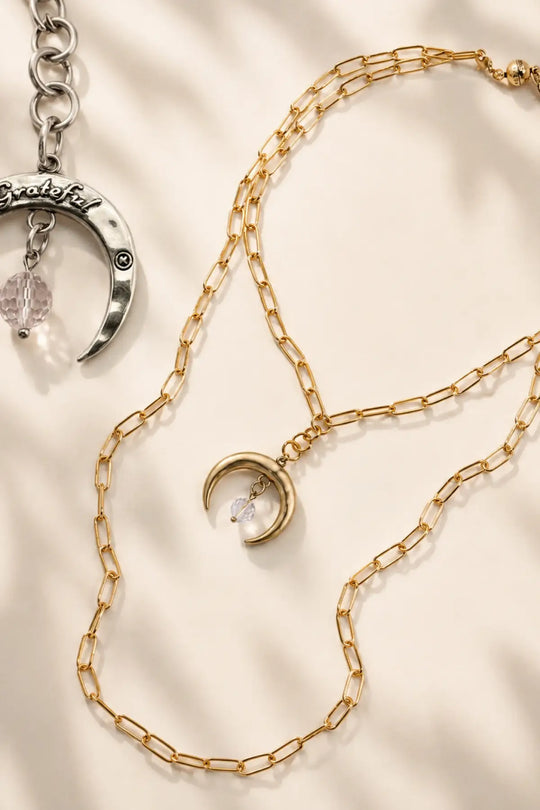 Grateful Crescent Moon Klink Necklace - klink