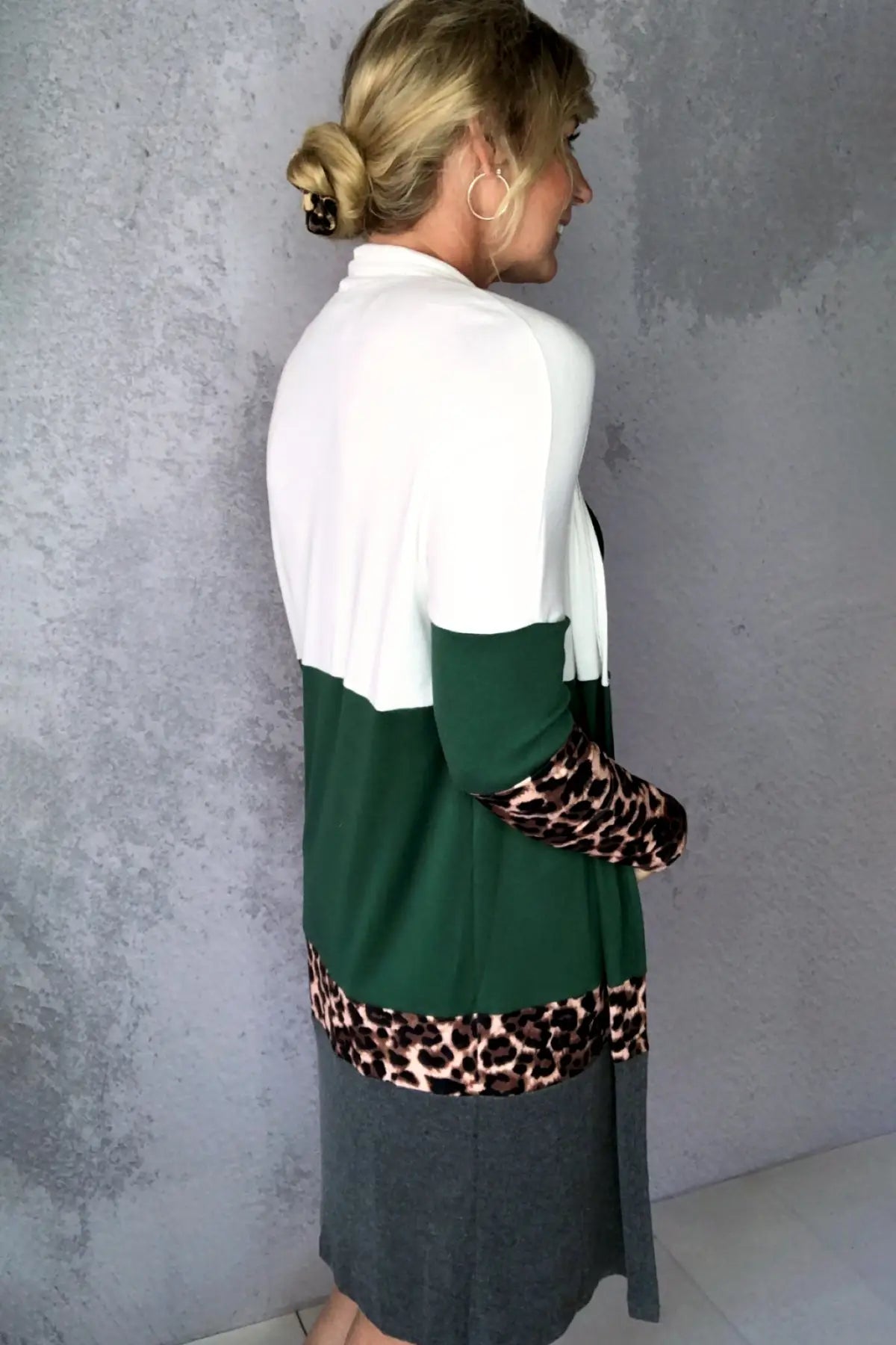 City Girl Leopard Color Block Cardigan - OUTERWEAR