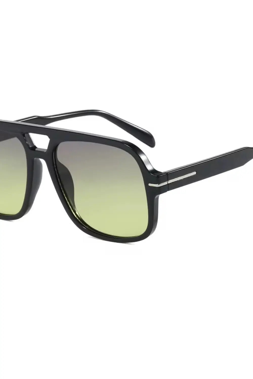 Natalie Oversized Aviator Sunglasses - Black/Green Lens - NEW - Sunglasses