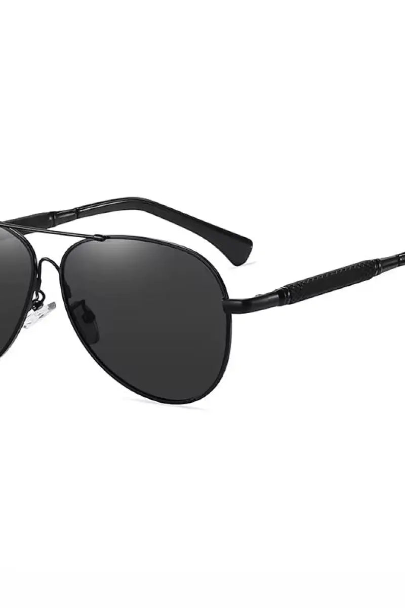 Rebecca Round Aviator Sunglasses - Black Lens/Black Frame - Sunglasses
