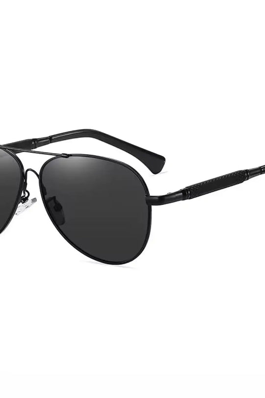 Rebecca Round Aviator Sunglasses - Black Lens/Black Frame - Sunglasses