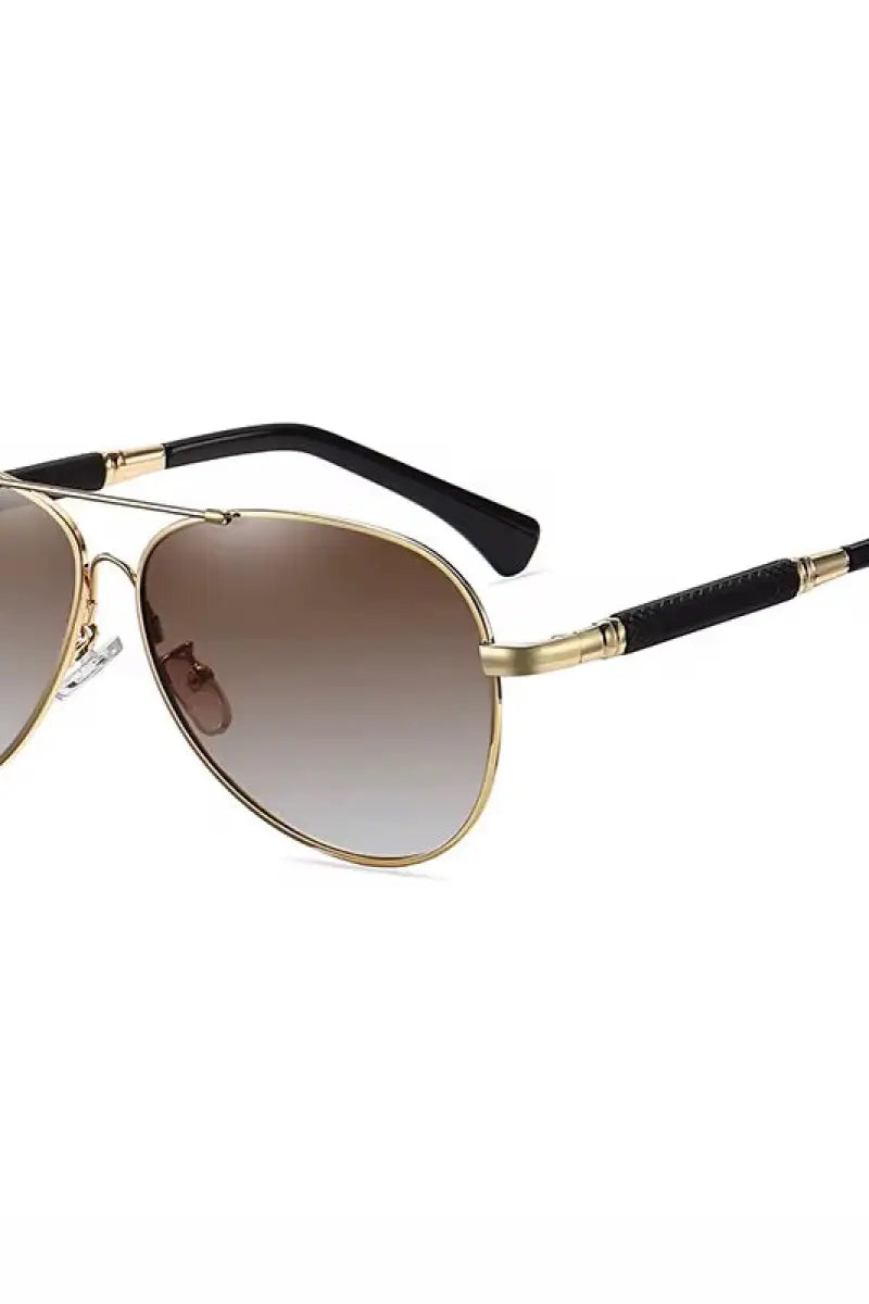 Rebecca Round Aviator Sunglasses - Brown Lens/Gold Frame - Sunglasses