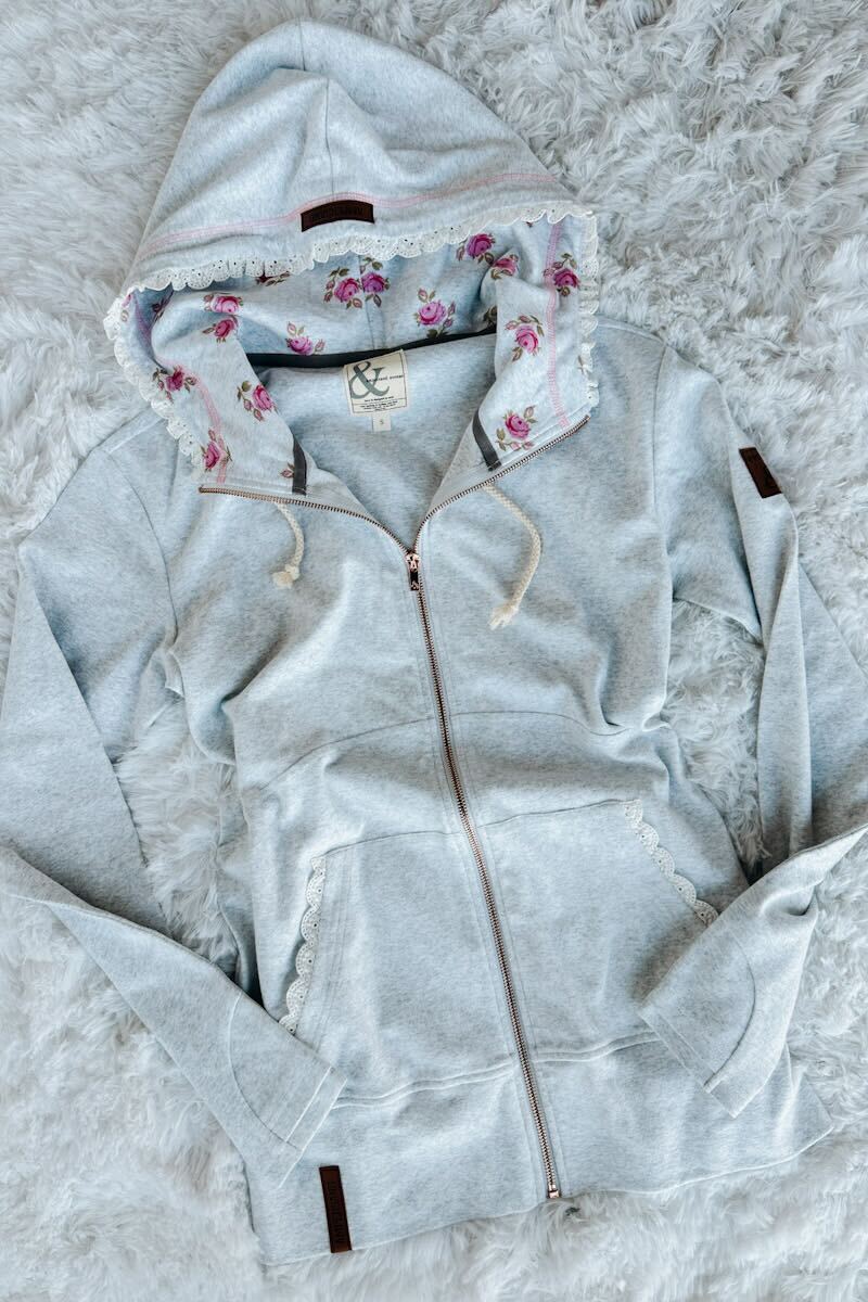 FullZip Sweatshirt - Morning Mist - MELISSA JEAN
