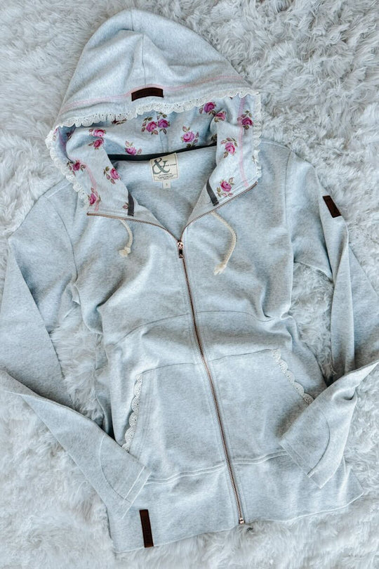 FullZip Sweatshirt - Morning Mist - MELISSA JEAN