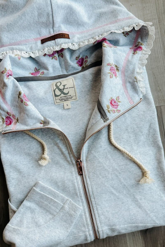 FullZip Sweatshirt - Morning Mist - MELISSA JEAN