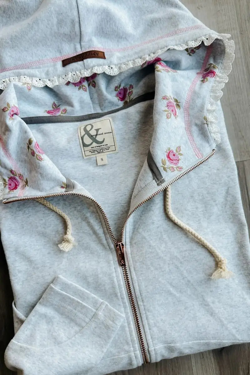 FullZip Sweatshirt - Morning Mist - MELISSA JEAN