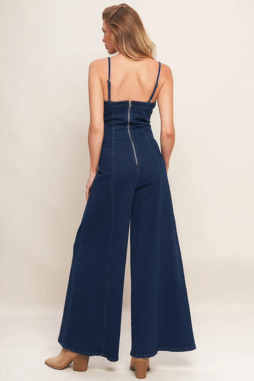 TRENDSETTING MEDIUM INDIGO DENIM JUMPSUIT - JUMPSUIT