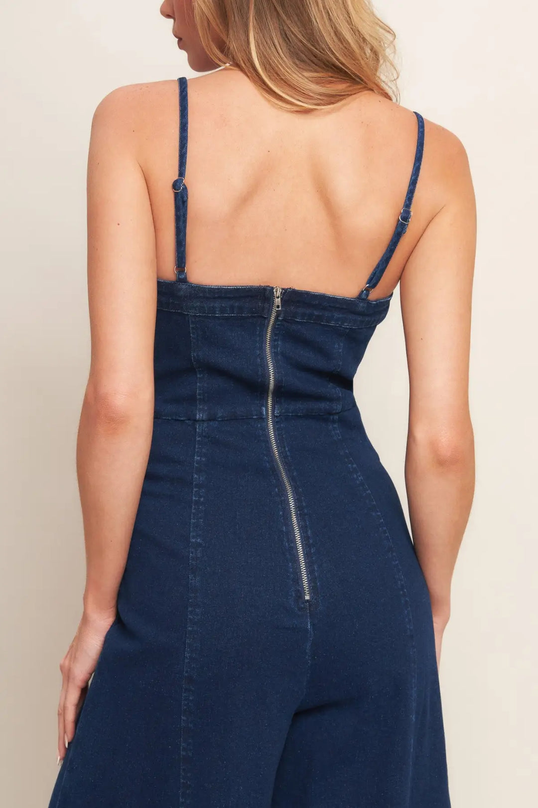 TRENDSETTING MEDIUM INDIGO DENIM JUMPSUIT - JUMPSUIT