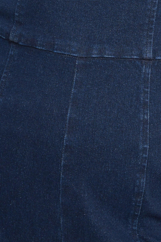 TRENDSETTING MEDIUM INDIGO DENIM JUMPSUIT - MELISSA JEAN