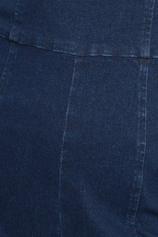 TRENDSETTING MEDIUM INDIGO DENIM JUMPSUIT - JUMPSUIT