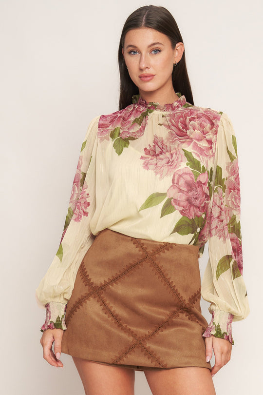 TERRA PATCH FAUX SUEDE SKORT - MELISSA JEAN