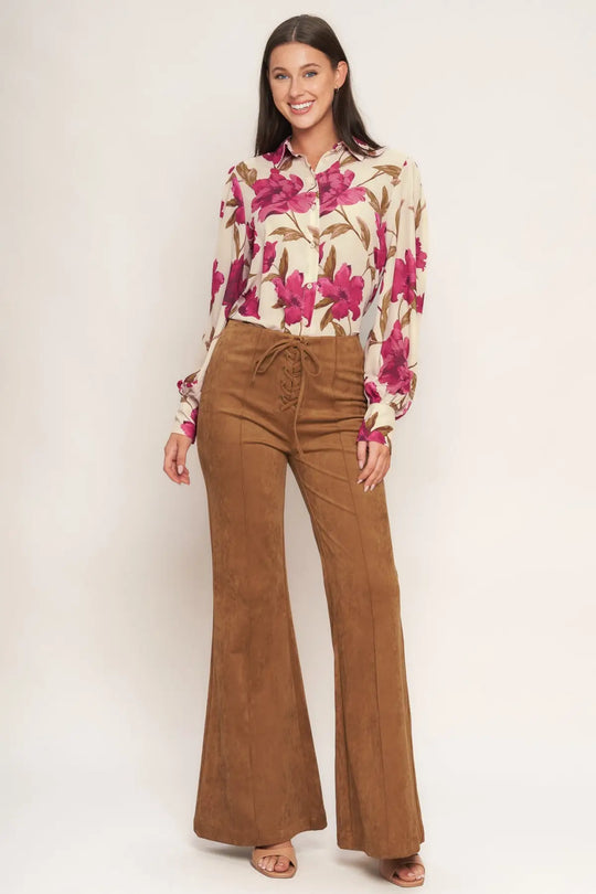 WILD HONEY FAUX SUEDE PANTS - PANTS
