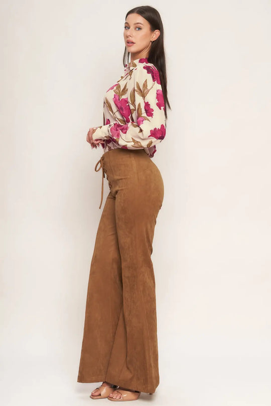 WILD HONEY FAUX SUEDE PANTS - PANTS