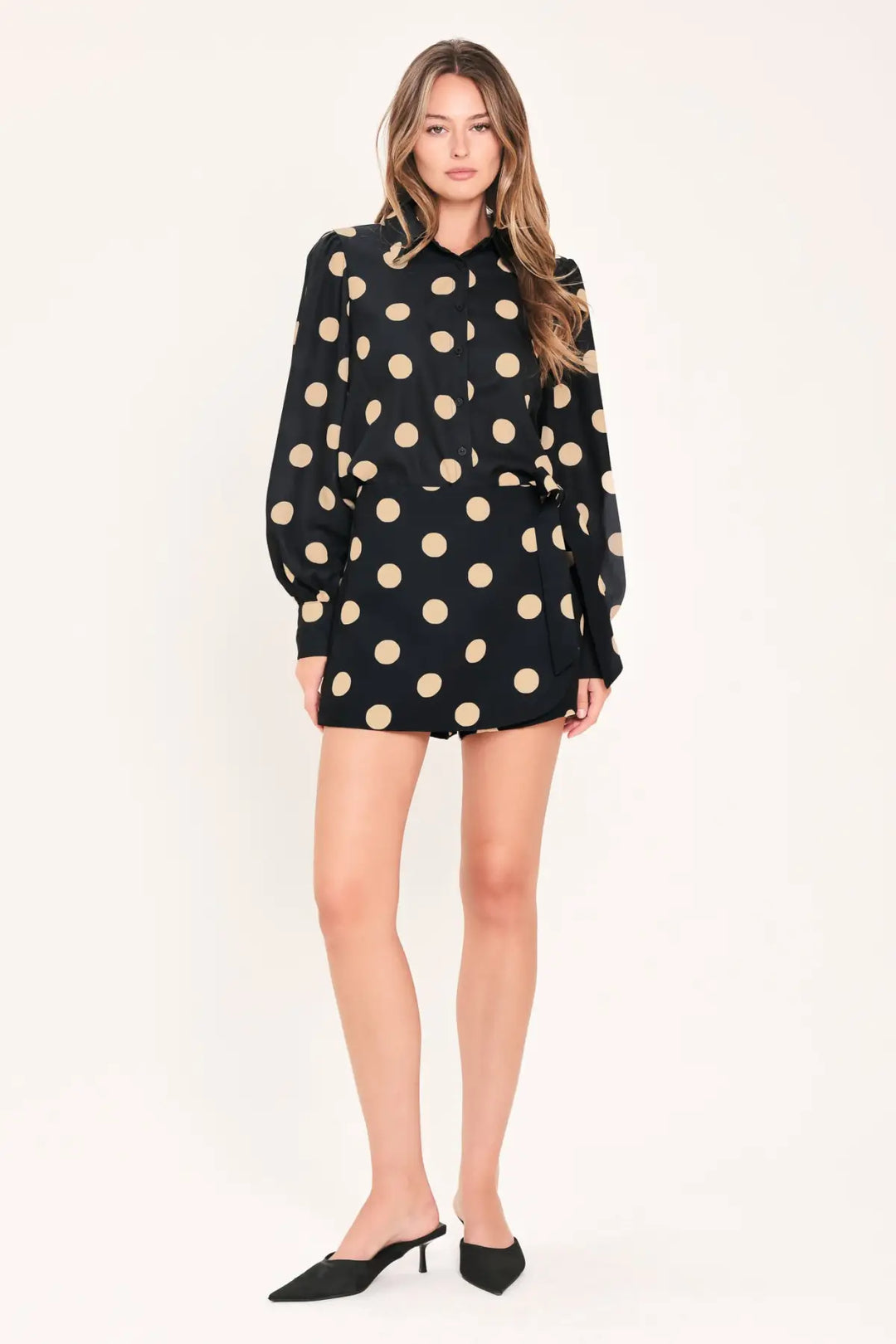 MODERN MUSE PRINTED WRAP-FRONT SIDE-TIE SKORT